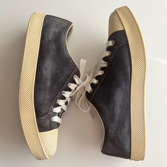 PRADA Authentic Women’s Navy Blue Suede Sneakers Size 6.5 (36.5 EU) - Picture 3 of 17